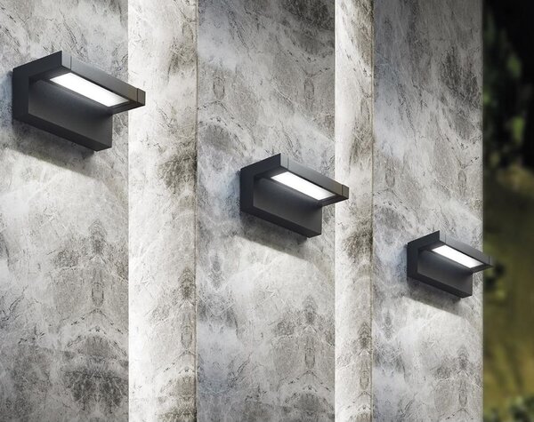 CORNER APPLIQUE ORIENTABILE DA ESTERNI IP65 IN ALLUMINIO BIANCO O NERO LED 18W LUCE 3000K MODERNA