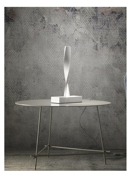 TWIST LAMPADA DA TAVOLO IN METALLO BIANCO LED 6W LUCE 3000K DIMMERABILE ALTEZZA CM 33 MODERNA