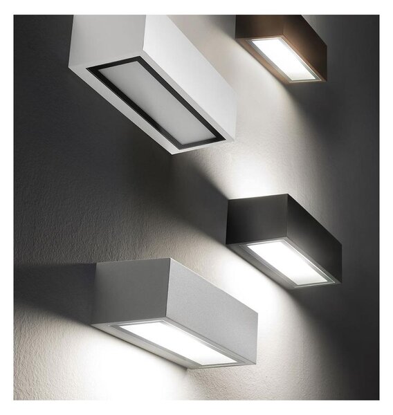 PATHIO APPLIQUE DA ESTERNO IP54 BIEMISSIONE IN ALLUMINIO 4 COLORI LAMPADINA ATTACCO E27 MODERNA