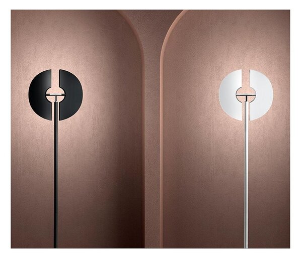HALF LAMPADA DA TERRA ORIENTABILE IN METALLO BIANCO O NERO LED 30W LUCE 3000K ALTEZZA CM 180 MODERNA