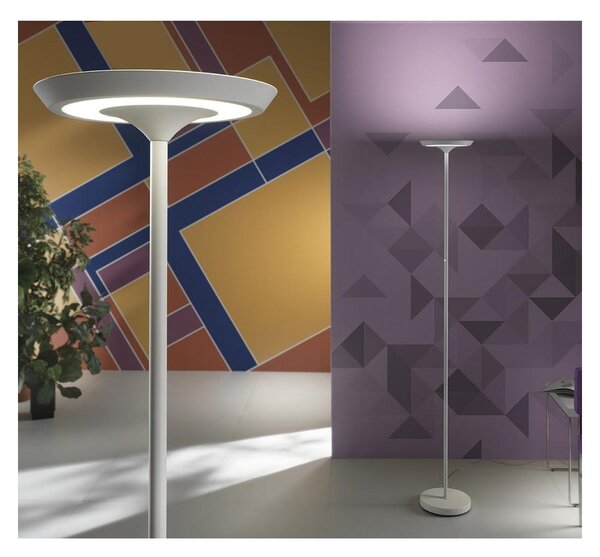 ELLA LAMPADA DA TERRA ALTEZZA CM 180 IN METALLO BIANCO O NERO LED 25W LUCE 3000K DIMMERABILE MODERNA