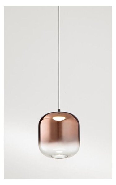 8157 HUNTER SOSPENSIONE SINGOLA A LED 5W LUCE 3000K CON BASE NERA E DIFFUSORE IN VETRO DI 4 COLORI (8215) MODERNA