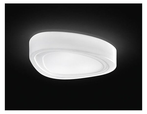 MOU PLAFONIERA ASTRATTA IN VETRO BIANCO 2 MISURE DESIGN MODERNO LAMPADINE ATTACCO E27