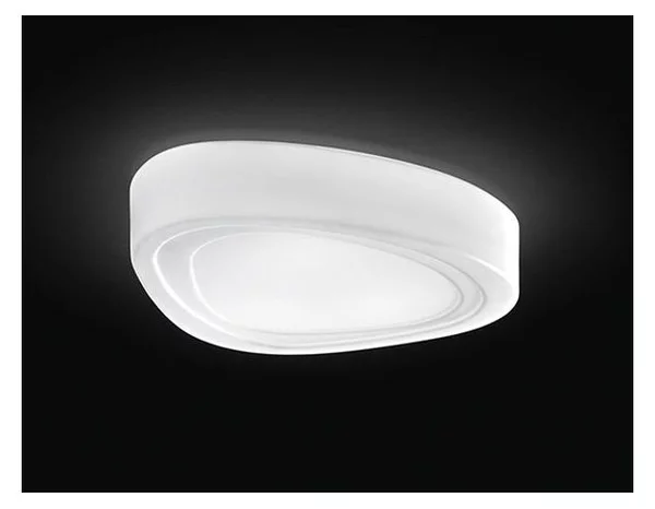 MOU PLAFONIERA ASTRATTA IN VETRO BIANCO 2 MISURE DESIGN MODERNO LAMPADINE ATTACCO E27