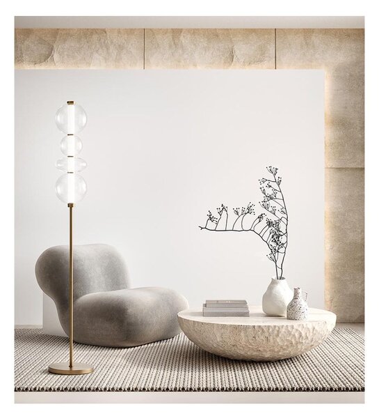 8166 BUBBLES PIANTANA ALLUMINIO ORO CON VETRI TRASPARENTI LED 36W LUCE 3000K DESIGN MODERNO