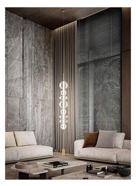 8165 BUBBLES PIANTANA CON ATTACCO A SOFFITTO ORO CON VETRI TRASPARENTI LED 37W LUCE 3000K DESIGN MODERNO