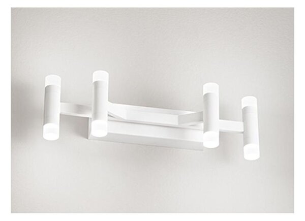 CANDLES APPLIQUE 4 LUCI MODERNA IN ALLUMINIO ORO O BIANCO LED 24W LUCE 3000K DIMMERABILE BIEMISSIONE