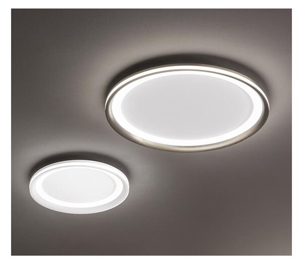 EDGE PLAFONIERA BIANCA O GRIGIA BIEMISSIONE DI LUCE 2 MISURE LED INTEGRATO LUCE 3000K MODERNA