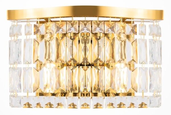 DUNE APPLIQUE ELEGANTE IN CRISTALLO E METALLO ORO STILE CLASSICO LAMPADINE 2XE14