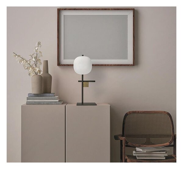 LINGOTTO LAMPADA DA TAVOLO NERA - ORO H38 CM CON DIFFUSORE IN VETRO DIMMERABILE LAMPADINA ATTACCO G9
