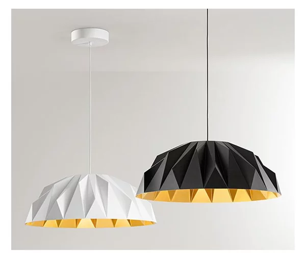 PRISMA LAMPADARIO D56 CM LED 20W LUCE 3000K IN ACRILICO BIANCO O NERO CON INTERNO ORO DESIGN MODERNO