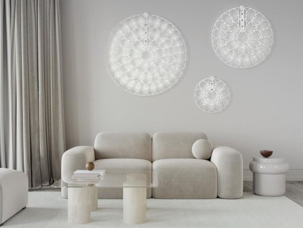 LAFRA LAMPADA DA PARETE CIRCOLARE 3 MISURE LED INTEGRATO LUCE 2700-3000K NERA O CROMO MODERNA