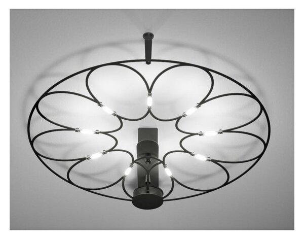 LAFRA PLAFONIERA CIRCOLARE 3 MISURE LED INTEGRATO LUCE 2700-3000K NERA O CROMO MODERNA