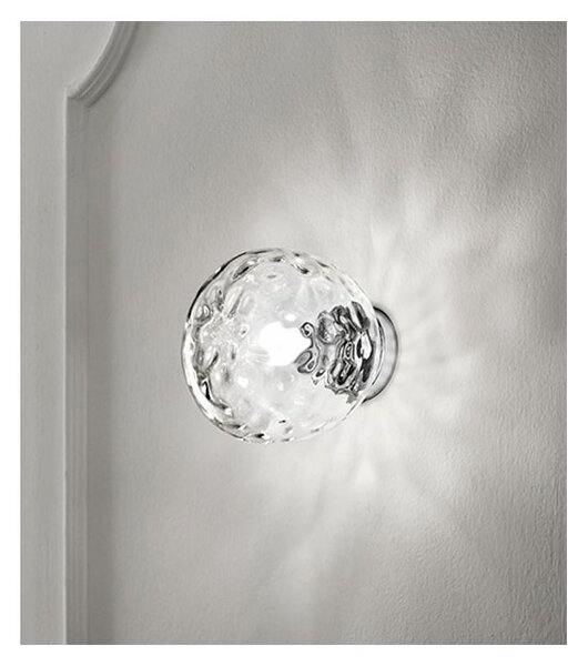 SKIN LAMPADA DA PARETE D20 CM CON DIFFUSORE IN VETRO TRASPARENTE CON LAMPADINA ATTACCO E27 MODERNA