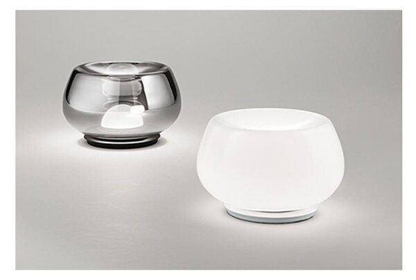 KAVE LAMPADA DA TAVOLO IN VETRO BIANCO O FUME D22 CM LED 12W LUCE 3000K TOUCH DIMMER DESIGN MODERNO