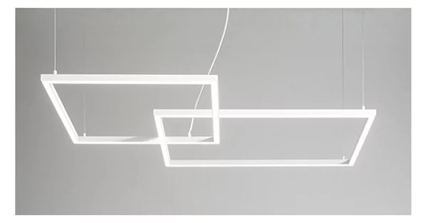 CROSS LAMPADARIO A SOSPENSIONE BIANCO O NERO LED 64W LUCE CCT 3000K-4000K-6000K DIMMERABILE MODERNO