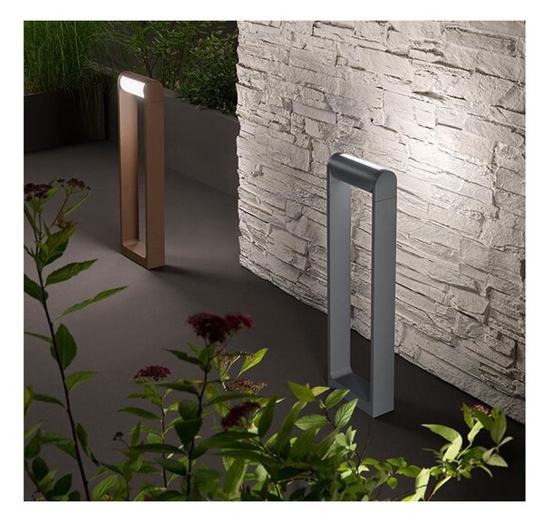 ORIENTA PALETTO H60 CM CON LUCE ORIENTABILE IP65 LED 12W LUCE 3000K ANTRACITE,BIANCO O CORTEN MODERNO