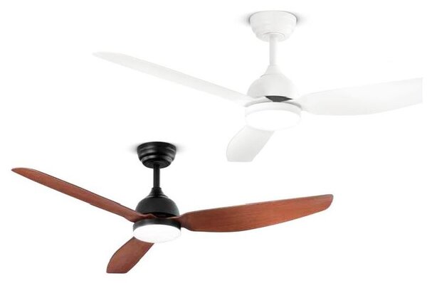 PEGASO VENTILATORE BIANCO O NERO 3 PALE D132 CM LED 18W CCT 3000-4000-6000K DIMMERABILE TELECOMANDO INCLUSO