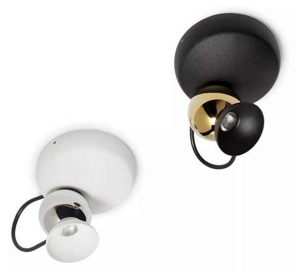 DUCK PLAFONIERA ORIENTABILE BIANCA O NERA LED 10W LUCE 2700K-3000K MADE IN ITALY MODERNA LINEA LIGHT