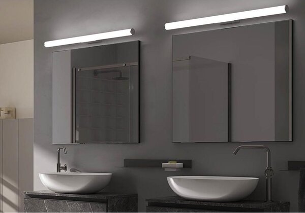 KALI LAMPADA DA SPECCHIO A LED CM 120-CM90-CM60 LUCE CCT 3000K-4000K IP44 IN ALLUMINIO 3 COLORI MODERNA