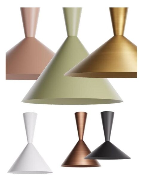 KONOS PLAFONIERA A CONO IN ALLUMINIO 6 COLORI IN 2 MISURE CON LAMPADINA ATTACCO E27 DESIGN MODERNO