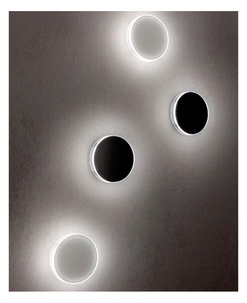 DISCUS APPLIQUE ROTONDA DA ESTERNO IP65 BIANCA O NERA LED 12W LUCE 3000K D24 CM DESIGN MODERNO