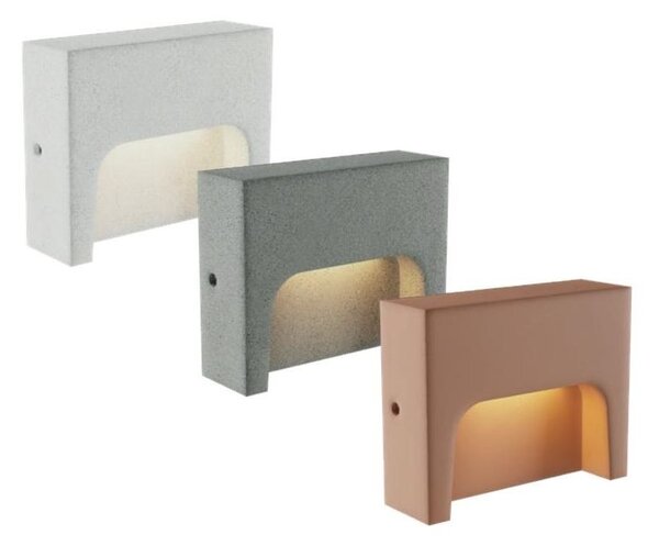 SASHI SEGNAPASSO DA ESTERNO IN CEMENTO 3 COLORI IP65 LED 6W LUCE 2700K-3000K DESIGN MODERNO