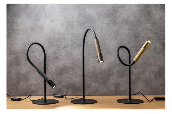 DRILL LAMPADA DA TAVOLO CON BRACCIO FLESSIBILE LED 8W LUCE 2700K O 3000K DIMMERABILE 3 COLORI MODERNA