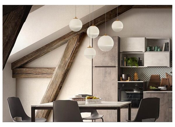 BERRY SOSPENSIONE A SFERA IN 3 MISURE METALLO CROMO O ORO LAMPADINA ATTACCO E27 DESIGN MODERNO
