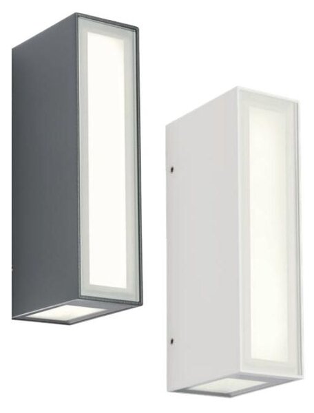 IVAR LAMPADA DA ESTERNO IP54 LED 7,6W LUCE 3000K TRIPLA EMISSIONE, DESIGN MODERNO RETTANGOLARE