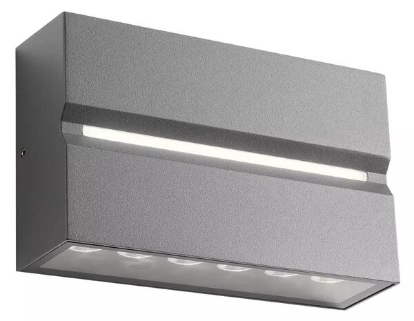 MITIC APPLIQUE DA ESTERNO GRIGIA IP54 LED 14,7W LUCE 3000K TRIPLA EMISSIONE, RETTANGOLARE MODERNA