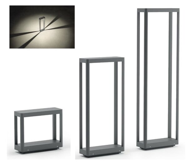 WAKE PALI DA GIARDINO IN 3 MISURE IP65 LED 8W LUCE 3000K ALLUMINIO COLORE ANTRACITE DESIGN MODERNO