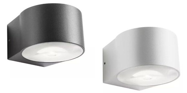 LOG APPLIQUE DA ESTERNO D10 CM BIEMISSIONE IP65 LED 12W LUCE 3000K ALLUMINIO BIANCO O ANTRACITE MODERNA