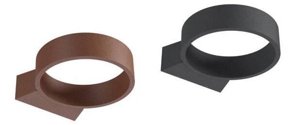 ONIRO APPLIQUE DA ESTERNO D20 CM IP65 LED 8W LUCE 2700K-3000K ALLUMINIO ANTRACITE O CORTEN MODERNA