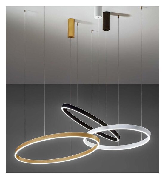 CRISEIDE SOSPENSIONE OVALE IN 2 MISURE LED INTEGRATO LUCE 3000K ALLUMINIO 3 COLORI MODERNA