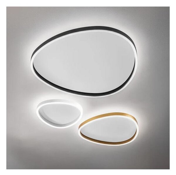 ECARIS PLAFONIERA OVALE 3 MISURE CON LED INTEGRATO LUCE CCT 3000K-4000K ALLUMINIO 6 COLORI MODERNA