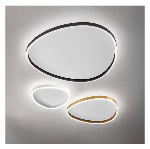 ECARIS PLAFONIERA OVALE 3 MISURE CON LED INTEGRATO LUCE CCT 3000K-4000K ALLUMINIO 6 COLORI MODERNA
