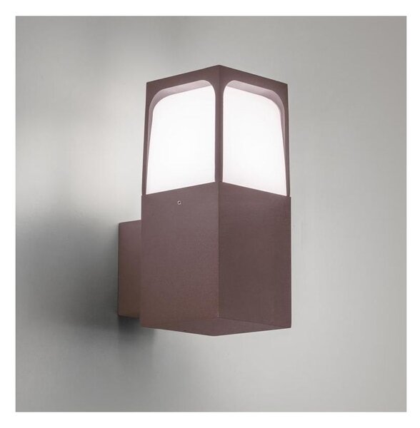 LAMPADA DA PARETE IP44 IN ALLUMINIO MARRONE O ANTRACITE CON LAMPADINA E27 DESIGN MODERNO