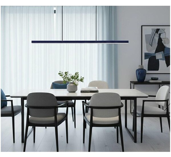 DORICA SOSPENSIONE LINEARE IN 9 COLORI LED 35W LUCE 3000K LUNGHEZZA 140 CM DESIGN MODERNO