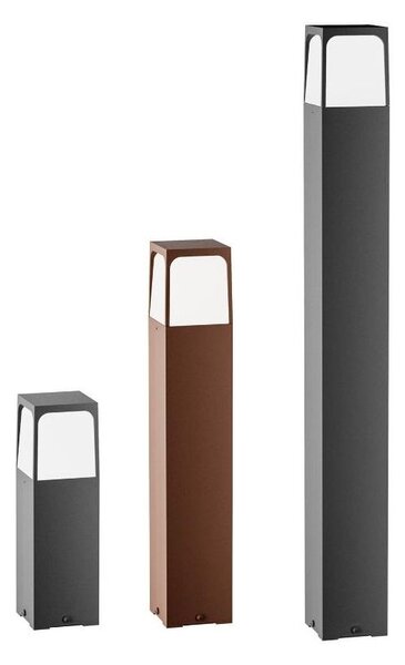 PALO DA GIARDINO 3 MISURE IP44 IN ALLUMINIO MARRONE O ANTRACITE CON LAMPADINA E27 DESIGN MODERNO