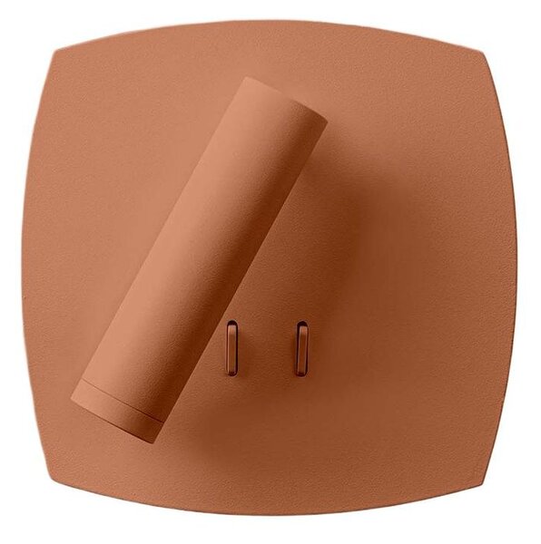 NIGHTLY APPLIQUE QUADRATA CON LUCE ORIENTABILE LED 9W LUCE 3000K DOPPIA ILLUMINAZIONE IN METALLO 16 COLORI