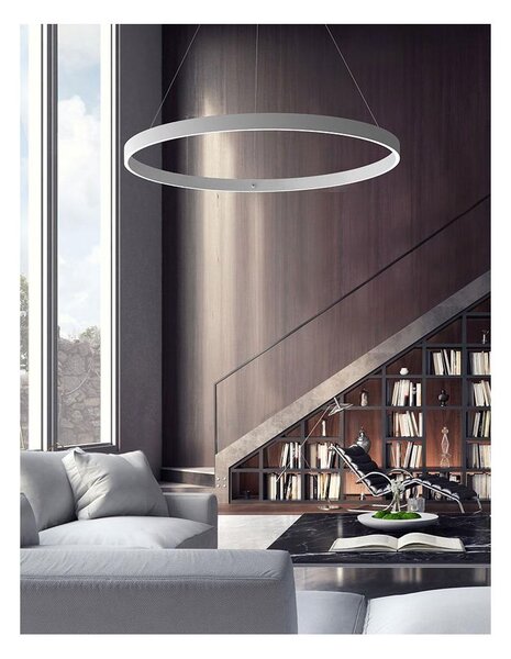 GAME S80 SOSPENSIONE SINGOLA CON ANELLO DI 80 CM BIEMISSIONE LED 76W CCT 3000K-4000K IN 19 COLORI