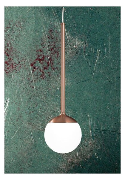 LOLLYPOP SOSPENSIONE SINGOLA LED 7W CCT 3000K-4000K IN METALLO 3 COLORI DIFFUSORE A SFERA D10 CM MODERNA