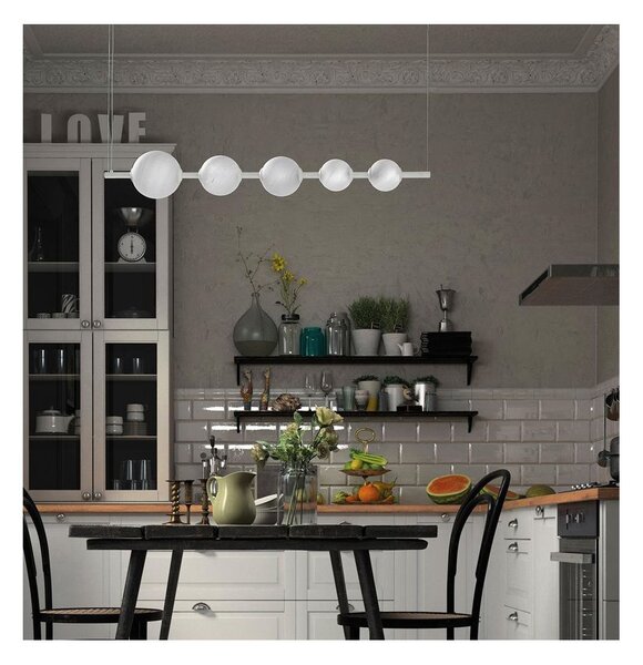 STICK SOSPENSIONE LINEARE LED 50W BIANCA O NERA DIFFUSORI IN VETRO EFFETTO ALABASTRO LUCE 3000K DIMMERABILE