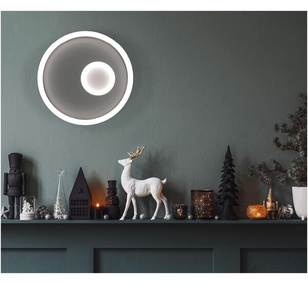 CELL PLAFONIERA APPLIQUE LED INTEGRATO LUCE CCT 3000K-4000K IN METALLO BIANCO MODERNA IN 2 MISURE