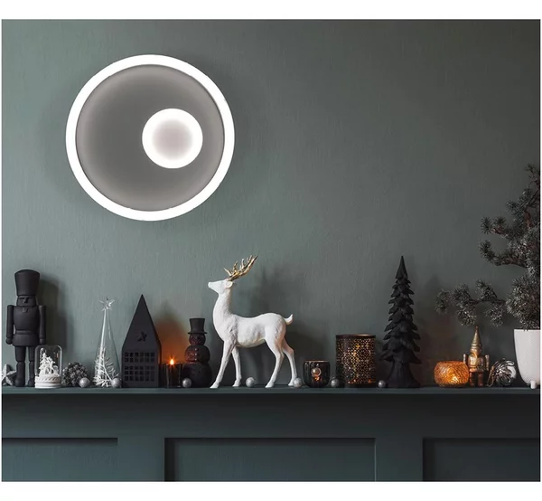 CELL PLAFONIERA APPLIQUE LED INTEGRATO LUCE CCT 3000K-4000K IN METALLO BIANCO MODERNA IN 2 MISURE