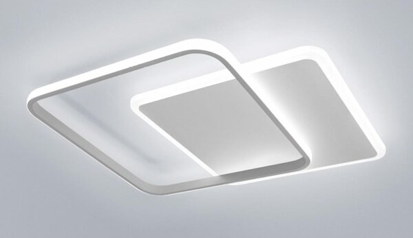 DECLINE 2 PLAFONIERA LED 50W LUCE CCT 3000K-4000K IN METALLO BIANCO E SABBIA DESIGN MODERNO