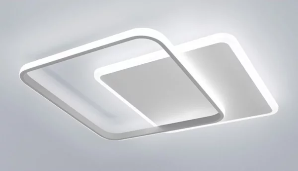 DECLINE 2 PLAFONIERA LED 50W LUCE CCT 3000K-4000K IN METALLO BIANCO E SABBIA DESIGN MODERNO