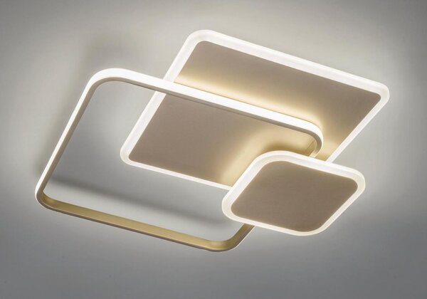 DECLINE 3 PLAFONIERA LED 60W LUCE CCT 3000K-4000K IN METALLO BIANCO E SABBIA DESIGN MODERNO