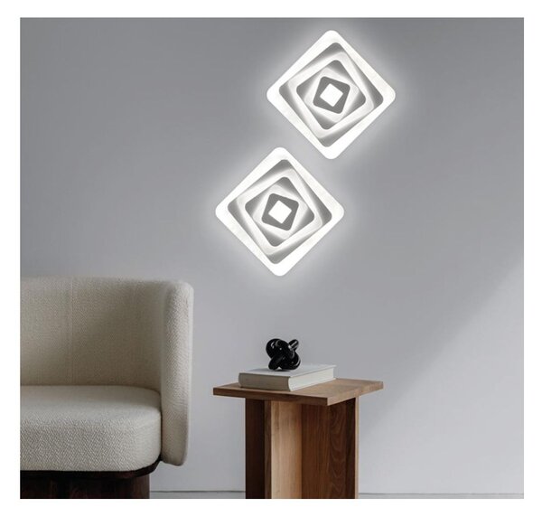 CLEO PLAFONIERA APPLIQUE LED INTEGRATO LUCE CCT 3000K-4000K IN METALLO BIANCO MODERNA IN 2 MISURE
